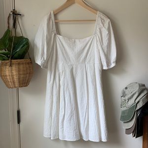 MOVING SALE! Altar’d State White Puff Sleeve Dress